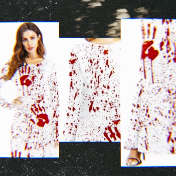 Bloody Handprint Maxi Dress Halloween Size XL - Picture 1 of 4